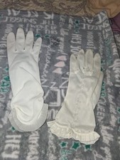 Ladies Vintage Pairs of Crochet Gloves, Cream, Ecru, Off White two odds 4 decor