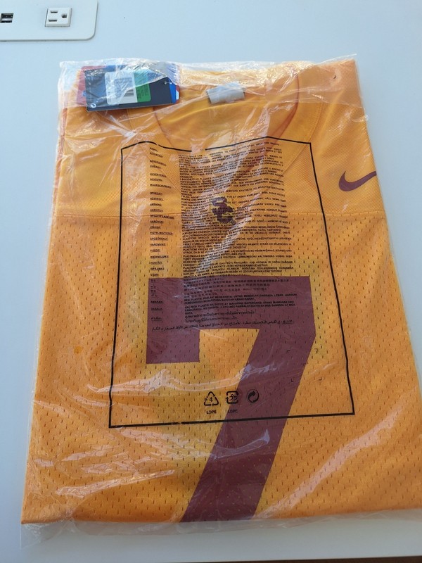 Vintage Nike Usc Trojans Gold Football Jersey #7 XL NWT