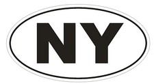 NY New York EURO OVAL Bumper Sticker or Helmet Sticker D478 Laptop TABLET