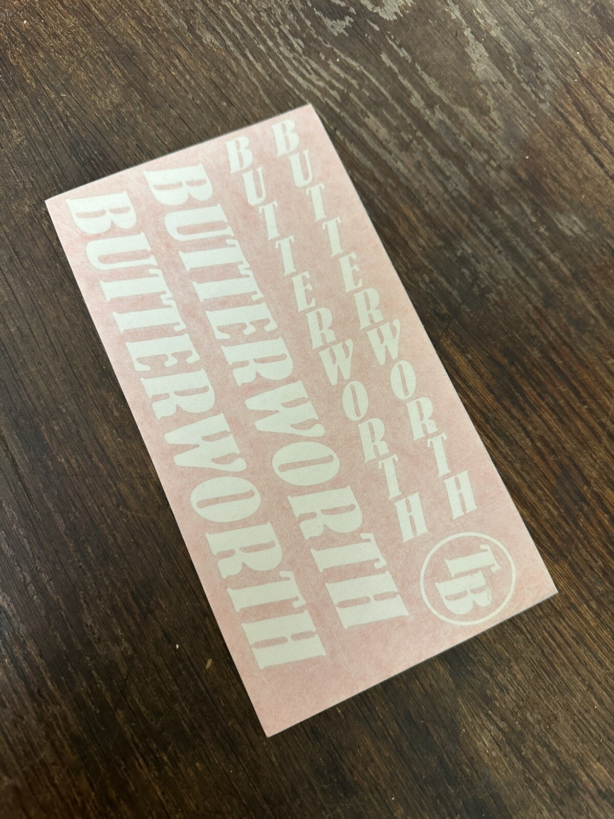 Tony Butterworth Decalcomanie Bicicletta Trasferimenti Adesivi Set BIANCO 5 Decalcomanie
