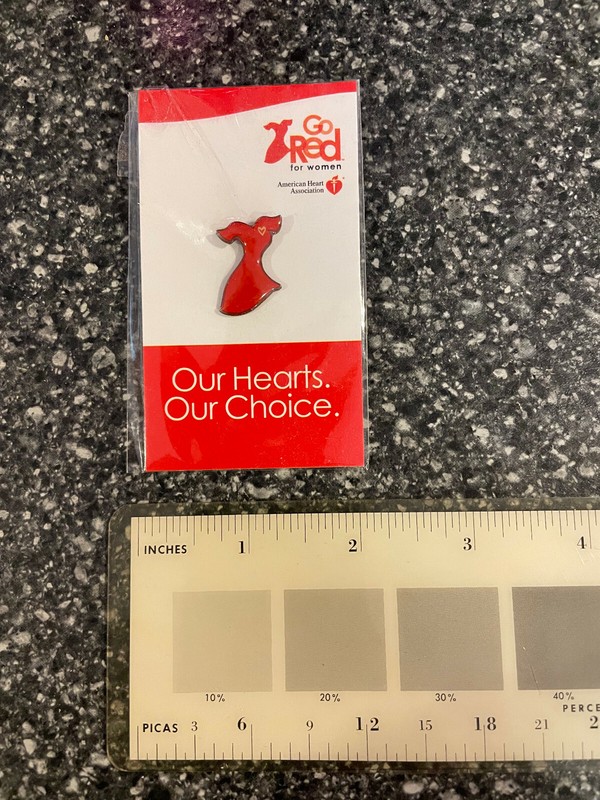 Go Red For Women Red Dress Lapel Pin American Heart Association Macy's New