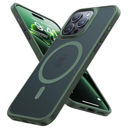 Magnetic Shockproof for iPhone 15 Pro Case, [Military-Grade Drop Grass Green