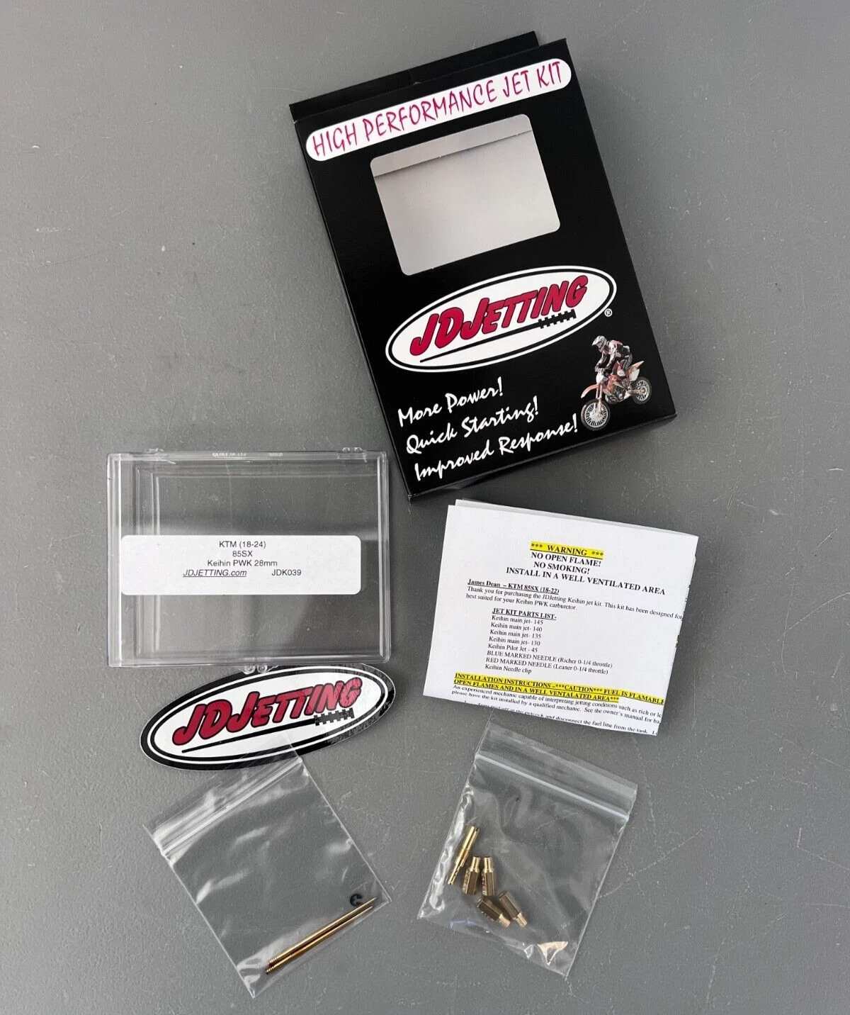 KTM 85SX JD Jetting Jet Kit 2018-2024 85 SX JDK039 Mains Pilot Needle