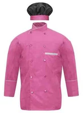 Handmade Chef Coat Men's Pink Chef Coat Jacket / with Chef Cap  medieval