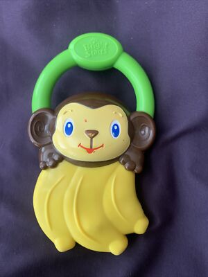 Baby Ring Monkey with Banana On Green Kids Toddler Toy Bright