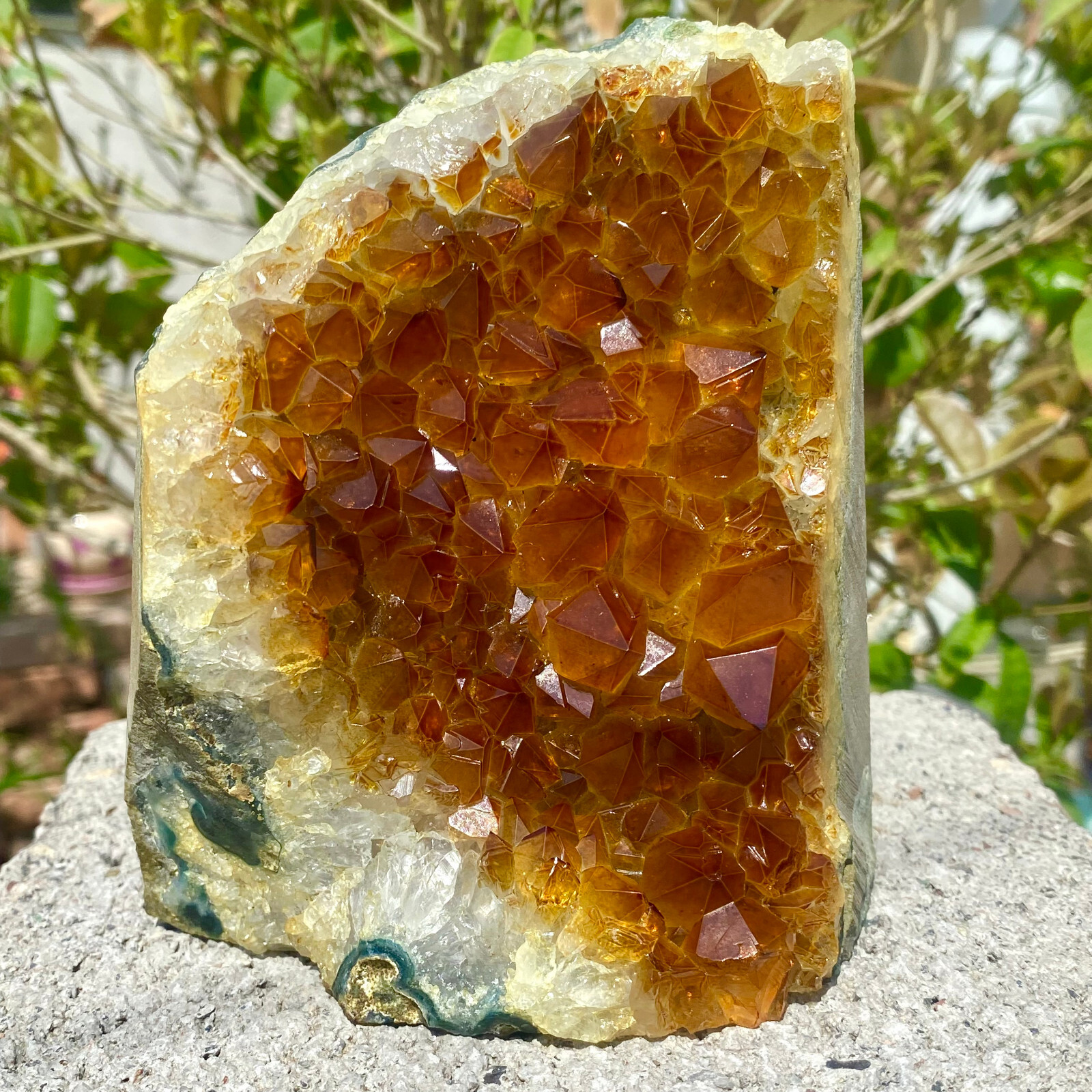 2.64LB Superb Yellow Citrine Crystal Cave Decor Stone Cathedral Geode Specimen