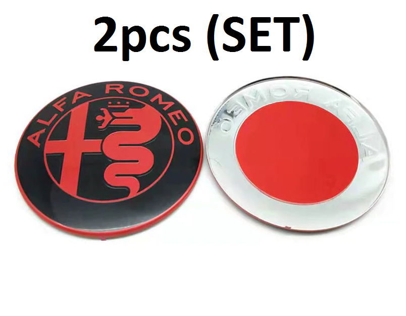 2x New RED BL 74mm ALFA ROMEO badges Logo Emblems Badges Stickers 147 159 156 GT