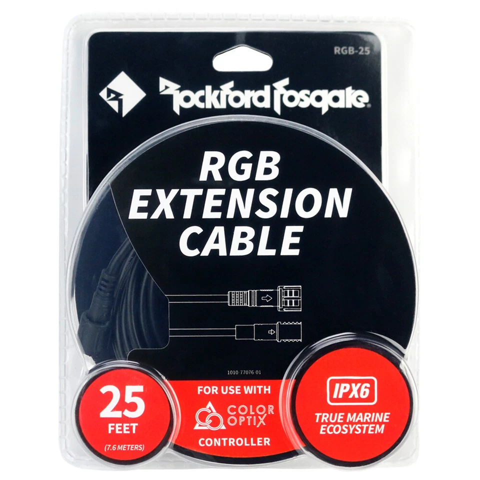 Rockford Fosgate RGB-25 25ft. Color Optix Extension Cable for PMX-RGB (Gen-2)