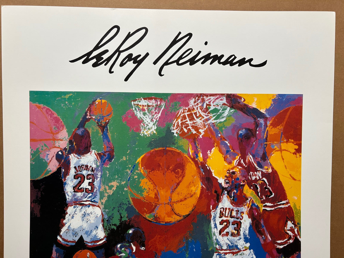Michael Jordan Leroy Neiman 1991 Art Print Chicago Bulls