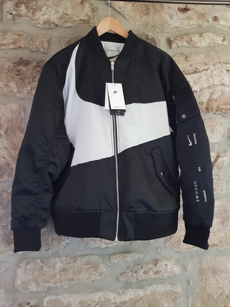Nike SWOOSH Therma Fit Reversible Bomber Jacket MA1 XL X-Large