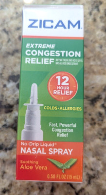 Zicam Extreme Congestion Relief No-Drip Nasal Spray Aloe Vera 0.5 oz exp:07/2026