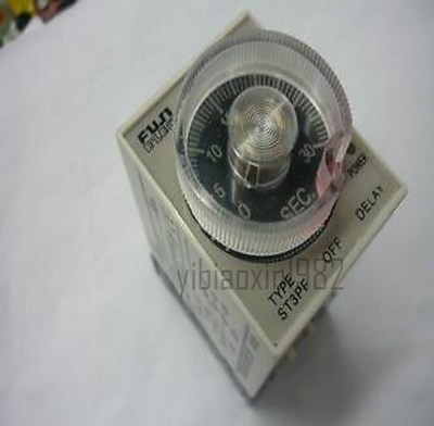 New 110V AC Power Off Delay Timer Time Relay 0-10 Second 10S ST3PF & Base