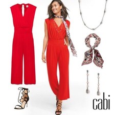 Cabi 2020 Spring Uptown Jumpsuit, Wide waistband, Cap Sleeves, Size M, New
