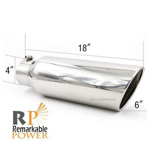 Stainless Steel Exhaust Tip 5" Inlet 10" Outlet 18" Long - Clamp-On Style