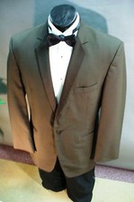 Brown/Chocolate Jacket Tuxedo - One Button Notch Lapel - 90600, Wool Blend