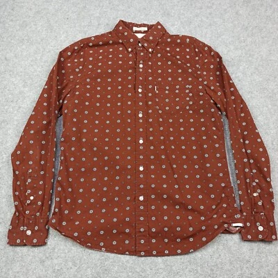 Levis Shirt Homme Moyen Floral Marron Slim Fit Boutonné Taille M Strauss L/S - Photo 1/4