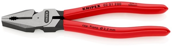Knipex 02 01 200 Kraft-Kombizange Mit Kunststoff üBerzogen Schwarz Atramentiert-image