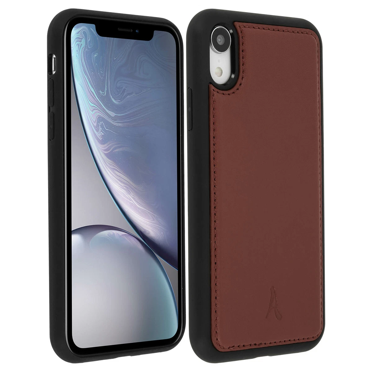 Custodia In Nylon Per IPhone E Smartphone 5.5'' Con Custodia Spessa - Porta Carte Di Credito - Colori Nero + Marrone