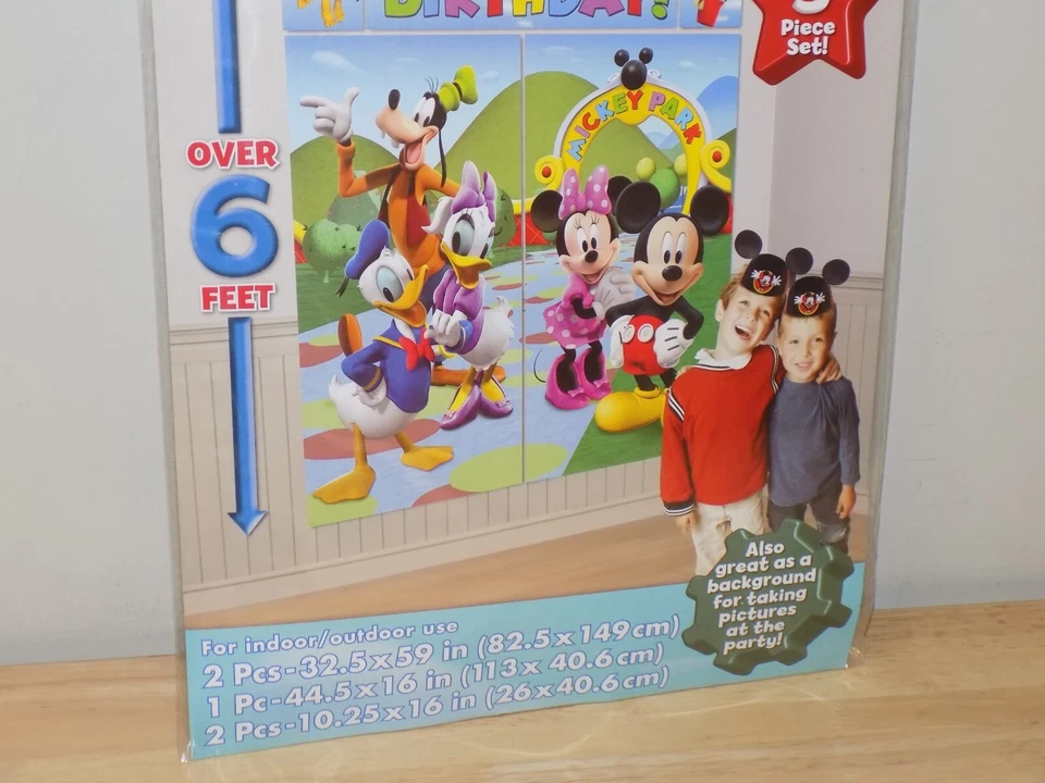 MICKEY MOUSE Scene Setter birthday party BACKDROP Minnie Goofy Donald Daisy Duck - Image 2 of 4