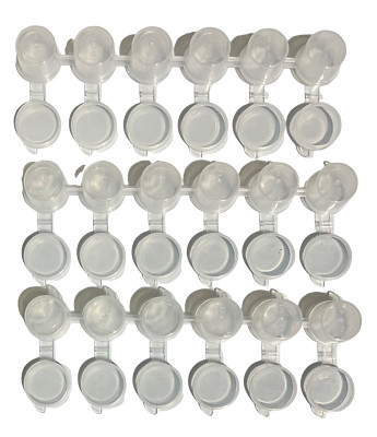 Mini Empty Paint Pot Pod 6 Strips Plastic Container with Lids 3ml Storage 54 Pot