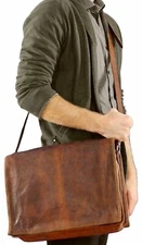 Crossbody Bag Leather Satchel Brown Shoulder Women's Genuine