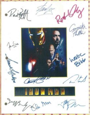 IRON MAN MOVIE SCRIPT SIGNED BY 12X STAN LEE ROBERT DOWNEY JR JON ...