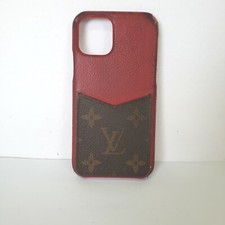 Custodia scheda cellulare Louis Vuitton iPhone 11 Pro pelle firma rossa danneggiata 