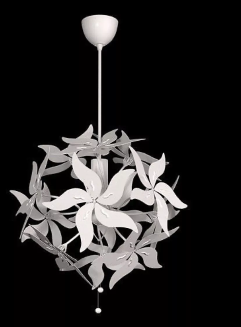 IKEA RAMSELE Floral Pendant Lamp White Adjustable David Wahl New Open Box 17