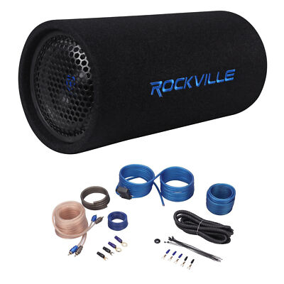 Rockville RTB65A 6.5'' 300 Watt Powered Subwoofer Bass Tube + MP3 Input + Amp Kit