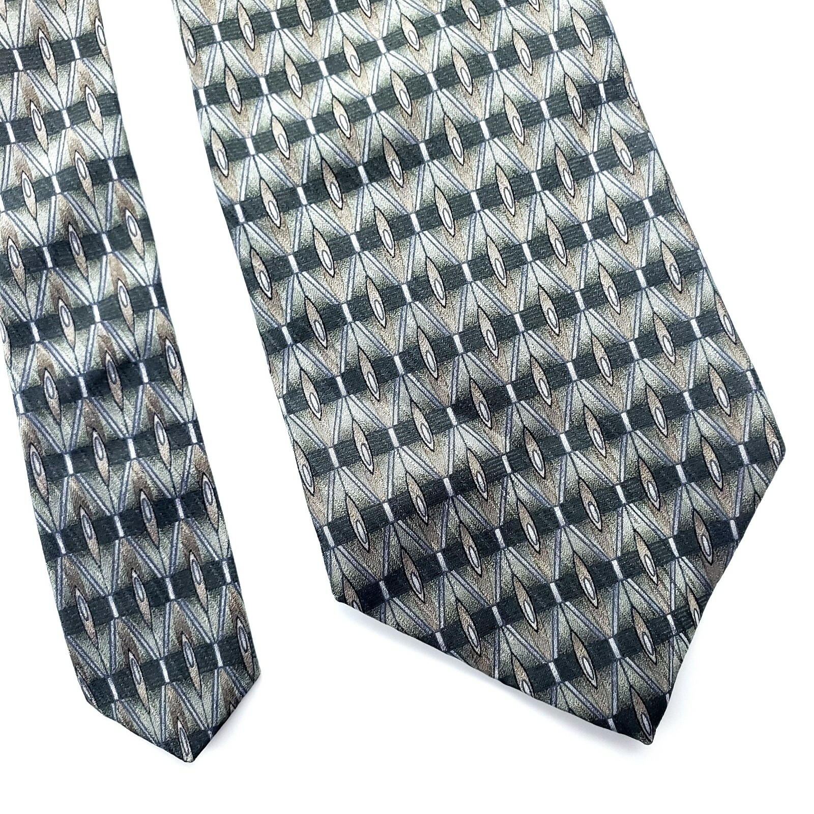 Cravatta corta Savile Fila in seta con stampa verde