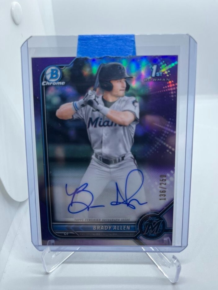 2022 Bowman Chrome Prospect Purple Refractors Brady Allen 58/250 ROOKIE 1st AUTO