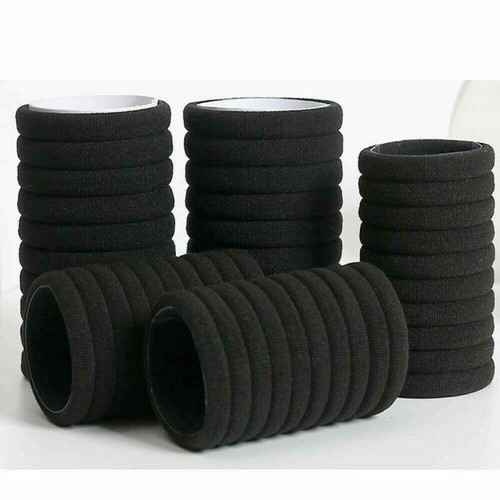 40 Thick Seamless Cotton Hair Bands for Women, Hair Ties Ponytail Holders US - Picture 5 of 12
