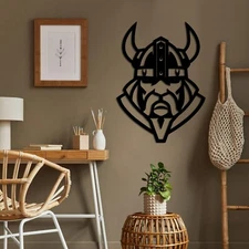 Viking Warrior Metal Wall Art, Metal Wall Decor, Wall Hangings, Viking Decor