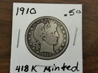 1910 Barber Half Dollar 90% Silver Very Nice Condition Rare Date