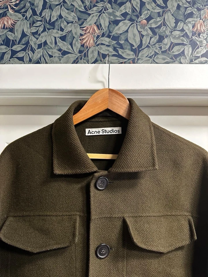 Acne Studios Jacket Men's Green Wool Jacket Men Unisex Size M Top - Image 4 of 4