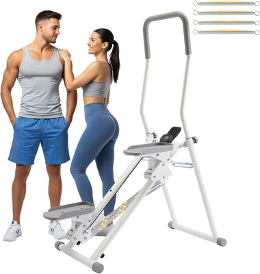 Foldable Stair Stepper with Adjustable Resistance & LCD Monitor for Home Gym