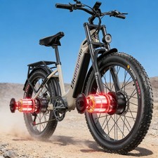 Electric Bike 2000W Dual Motor 48V/17.5Ah 26'' Fat Tire AWD Oil Brakes EMTB US