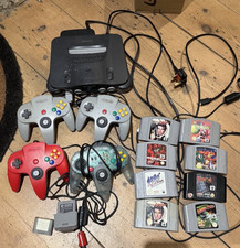 Nintendo 64 N64 Console Bundle + 4 Controllers + 8 Games (GoldenEye, Banjo) – Wo