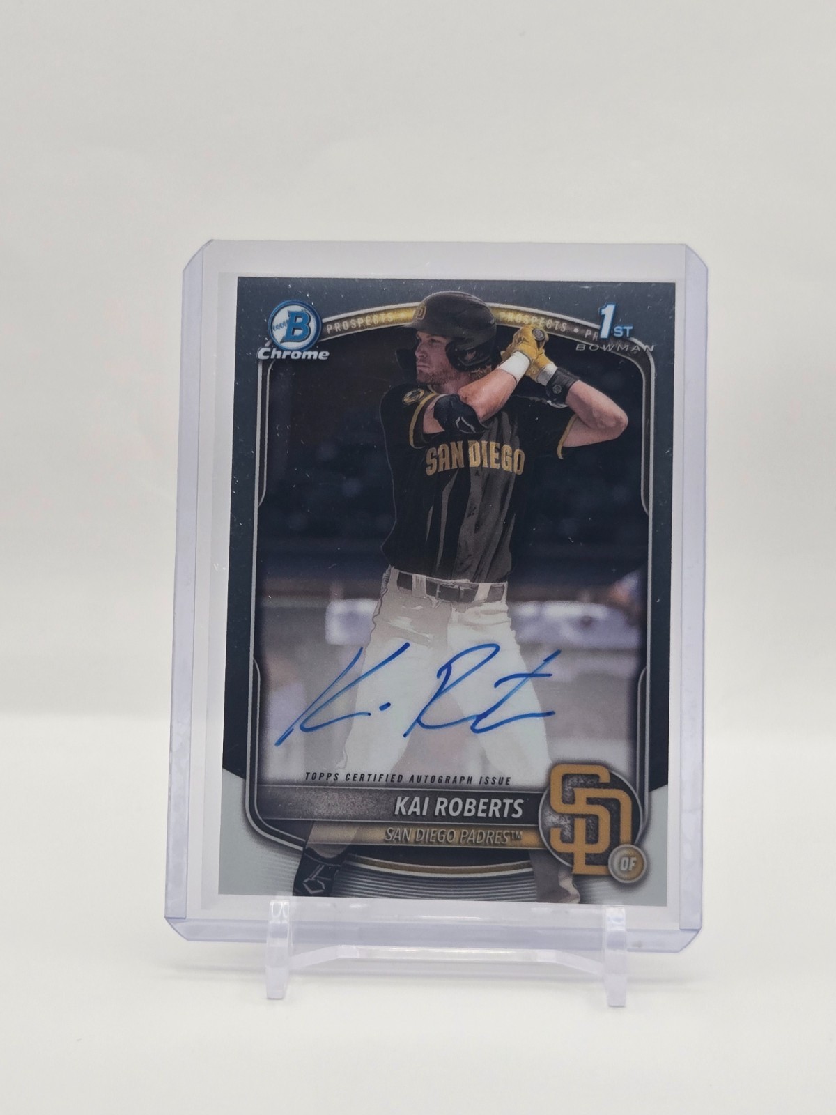 Kai Roberts 2025 Bowman Chrome Prospect 1st Auto #CPA-KR, Padres