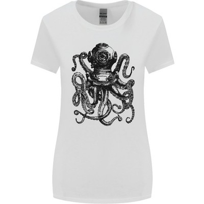 Scuba Octopus Taucherin Tauch T-Shirt Mit Weiterem Schnitt