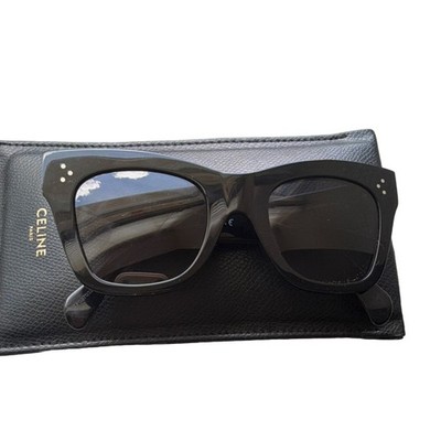 CELINE PARIS Oversized Square Black Acetate Sunglasses Women Fashion
