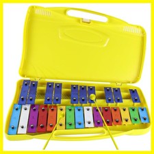 25 Note Xylophone Professional Glockenspiel with Yellow Case Stick