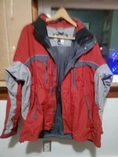 Columbia Men’s Bugaboo Omnitech Ski Jacket Gray & Red ZipIn Soft shell Sz L Lknw