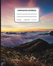 Composition Notebook College Ruled: Mountain Illustration  Beautiful Journal of