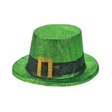 St. Patrick's Day Green Glitter Leprechaun Top Hats - 12 Pc.
