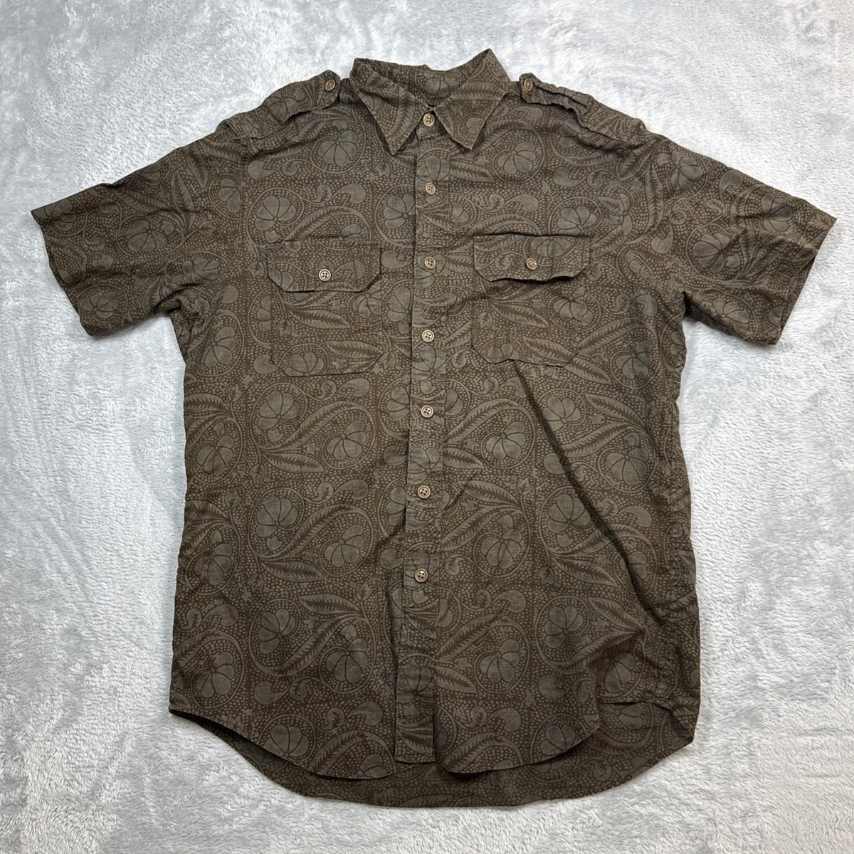 90s Ralph Lauren Polo Shirt PAISLEY M！ Polo Ralph Lauren Paisley Short Sleeve Casual Button-Down Shirts
