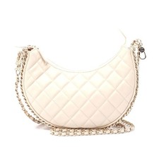 Chanel Lambskin Matelasse Small Hobo Bag Women Beige One Size