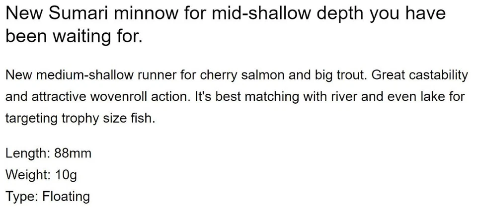 Señuelo flotante Tiemco Sumari MD 88F Minnow 171 (7740) Foto 4 de 4