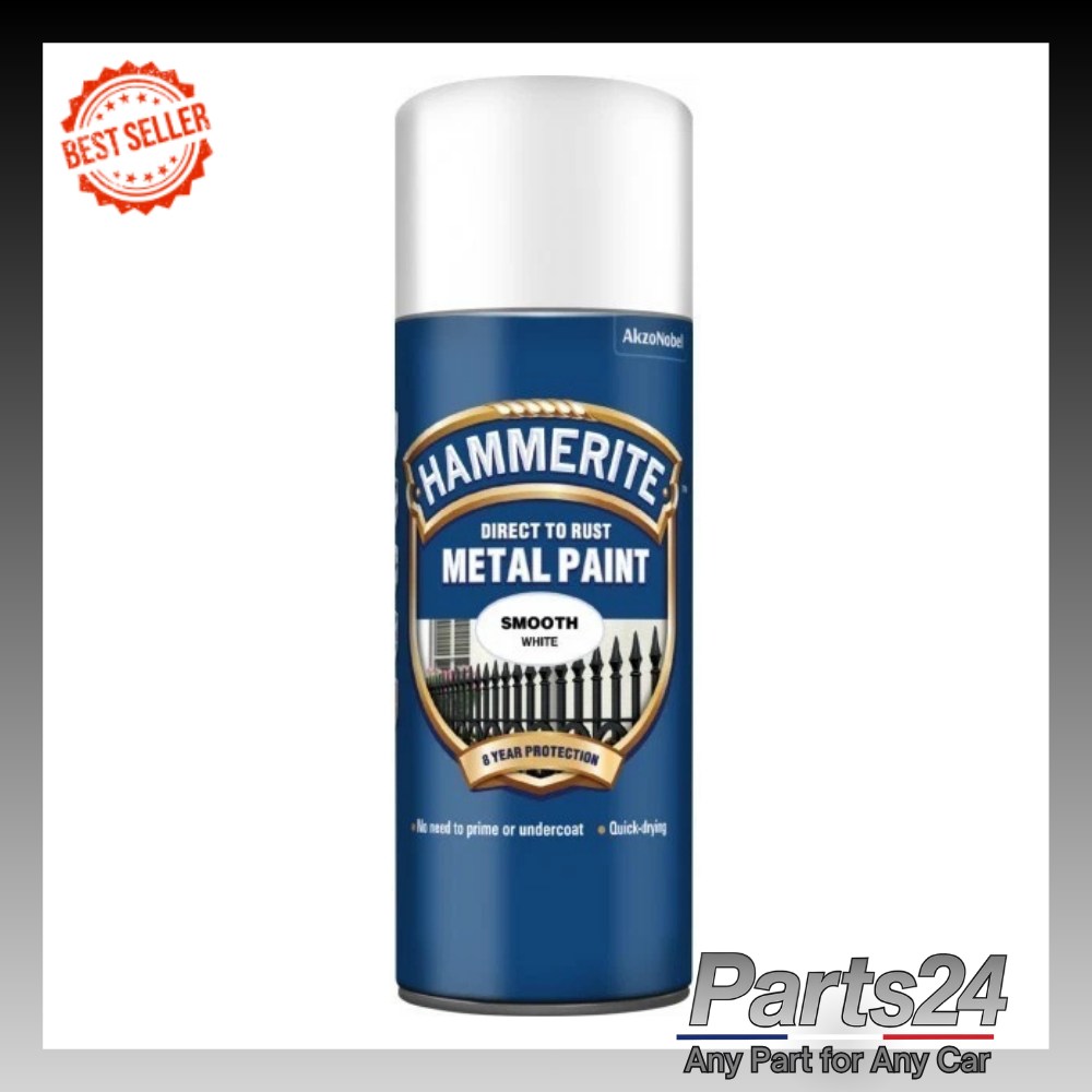 Hammerite WHITE 400ml Direct To Rust Smooth Quick Drying Spray Paint