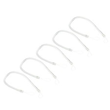 5pcs 11" Plastic Retractable Spring Coil Strap Key Holder Lanyard Clear